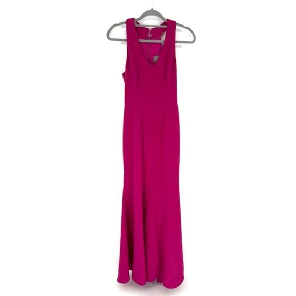 Theia Fuschia Smooth Paneled Sleeveless Mermaid Gown w/ Hidden Back Zip – Size 2 - Picture 2 of 11